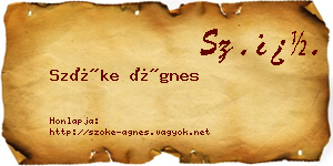 Szőke Ágnes névjegykártya