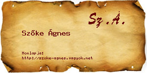 Szőke Ágnes névjegykártya