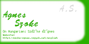 agnes szoke business card